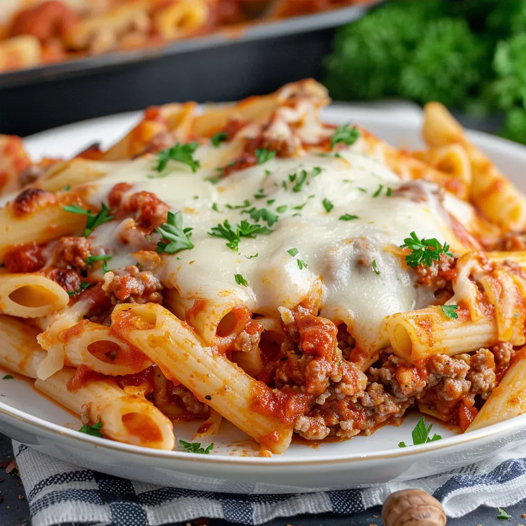 Easy Baked Ziti Recipe With Ricotta - Recipe Image