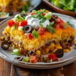 Cornbread Taco Bake Easy Cheesy Weeknight Casserole - Recipe Image