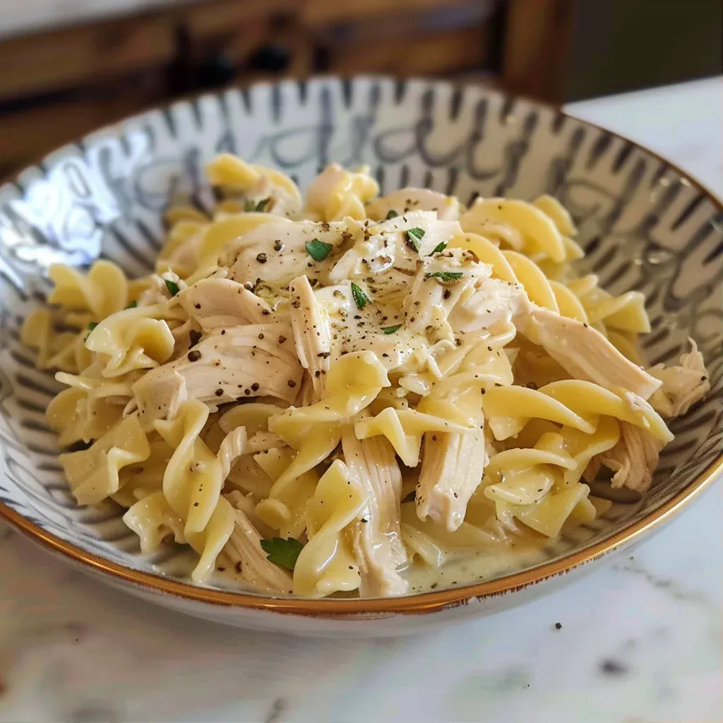 Crockpot Chicken and Noodles Easy Comfort Food Recipe - Recipe Image