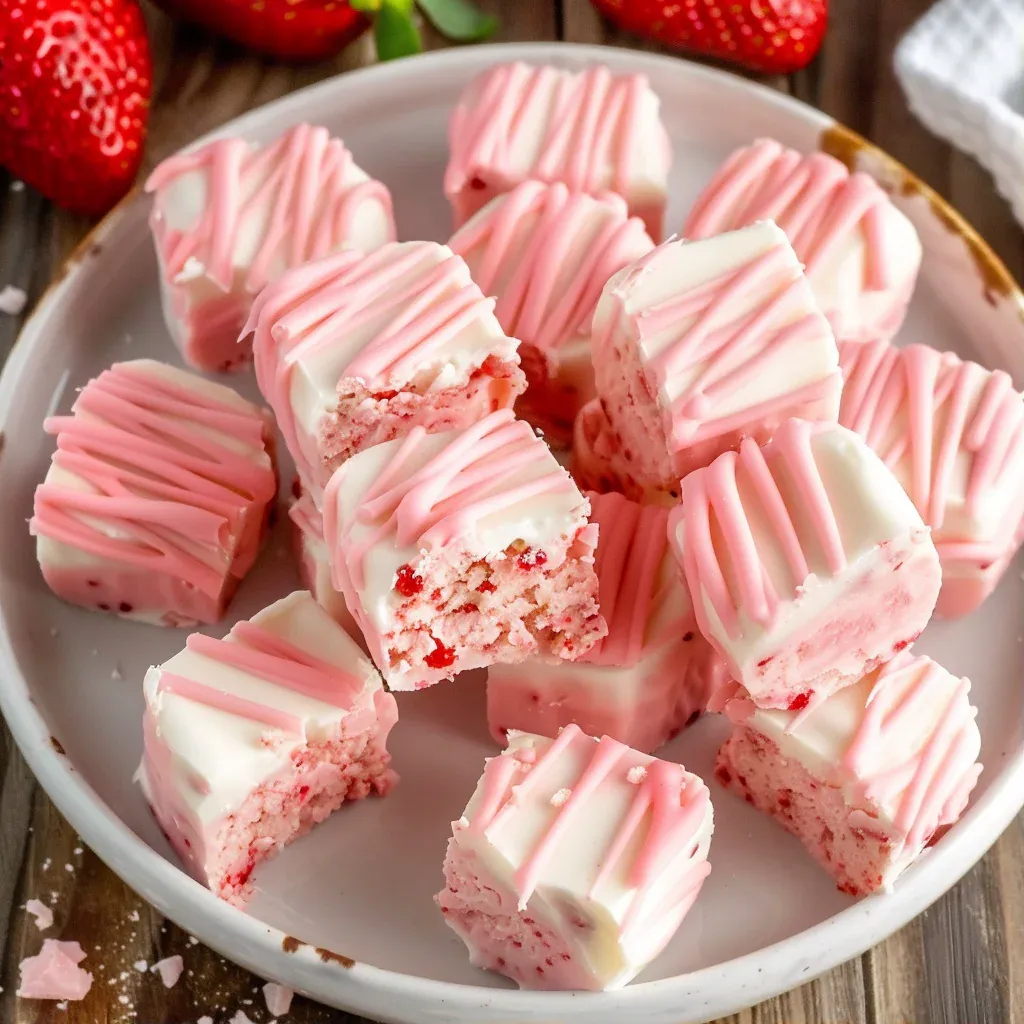 No-Bake Strawberry Cheesecake Bites (So Easy!) - Recipe Image
