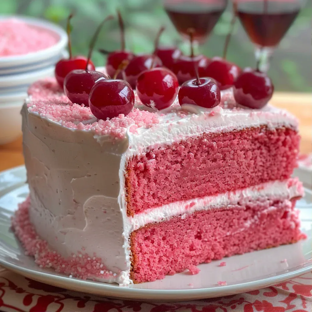 Very Cherry Cake with Silky Vanilla Buttercream - Recipe Image