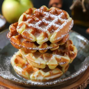 Mini Apple Fritter Waffle Donuts (Easy Fall Treat!) - Recipe Image