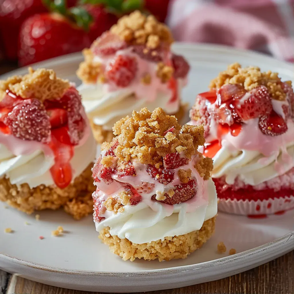 Strawberry Crunch Cheesecake Bites (No-Bake Treat!) - Recipe Image