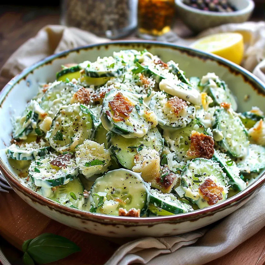 Refreshing Cucumber Caesar Salad - Recipe Image