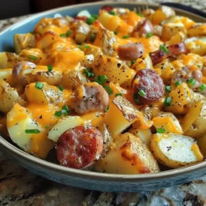 Cheesy Ranch Potatoes with Smoked Sausage - Recipe Image