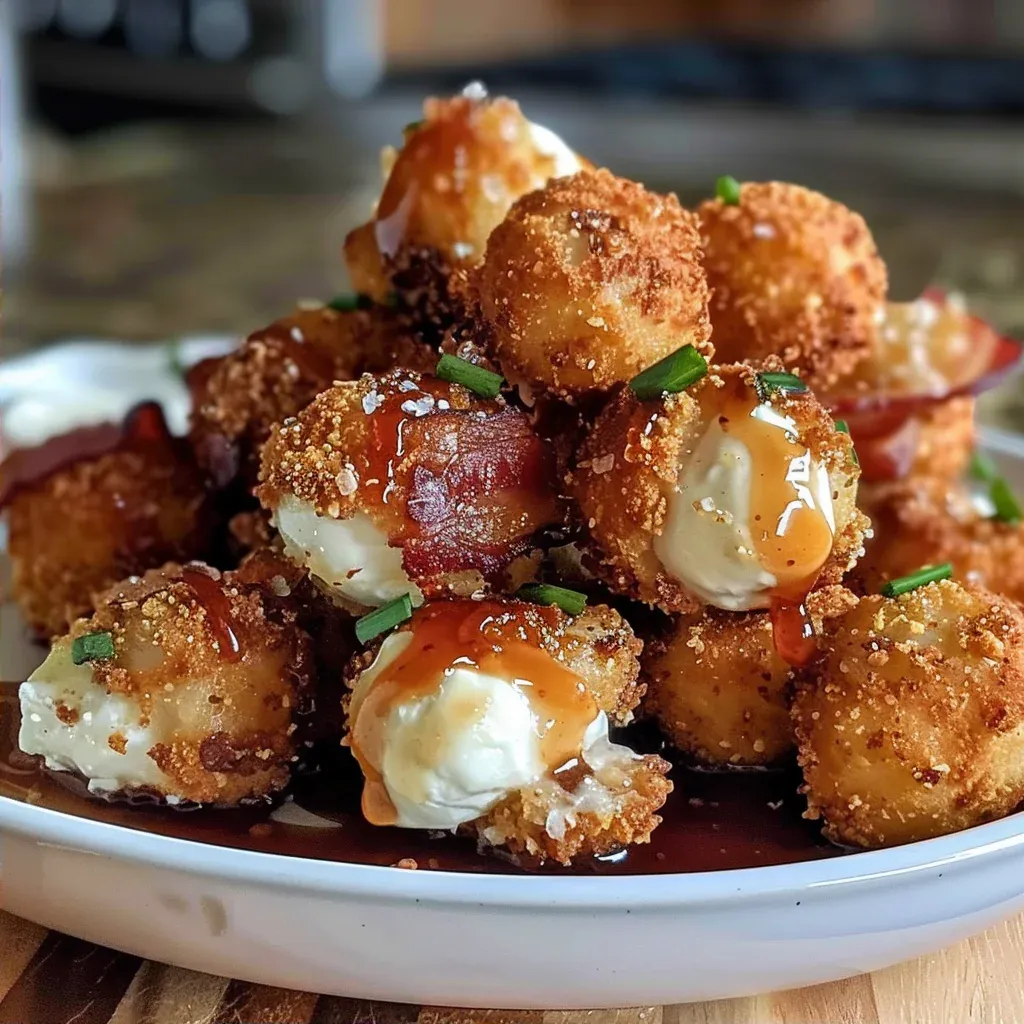 "Bite into Heaven: Crispy Bacon Mozzarella Poppers with Sweet Maple Glaze" - Recipe Image