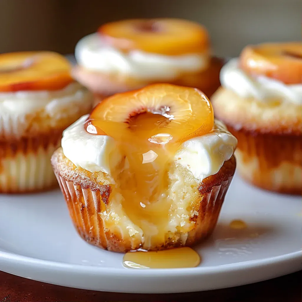 Cream Cheese Cupcakes with Juicy Peach Bliss - Recipe Image