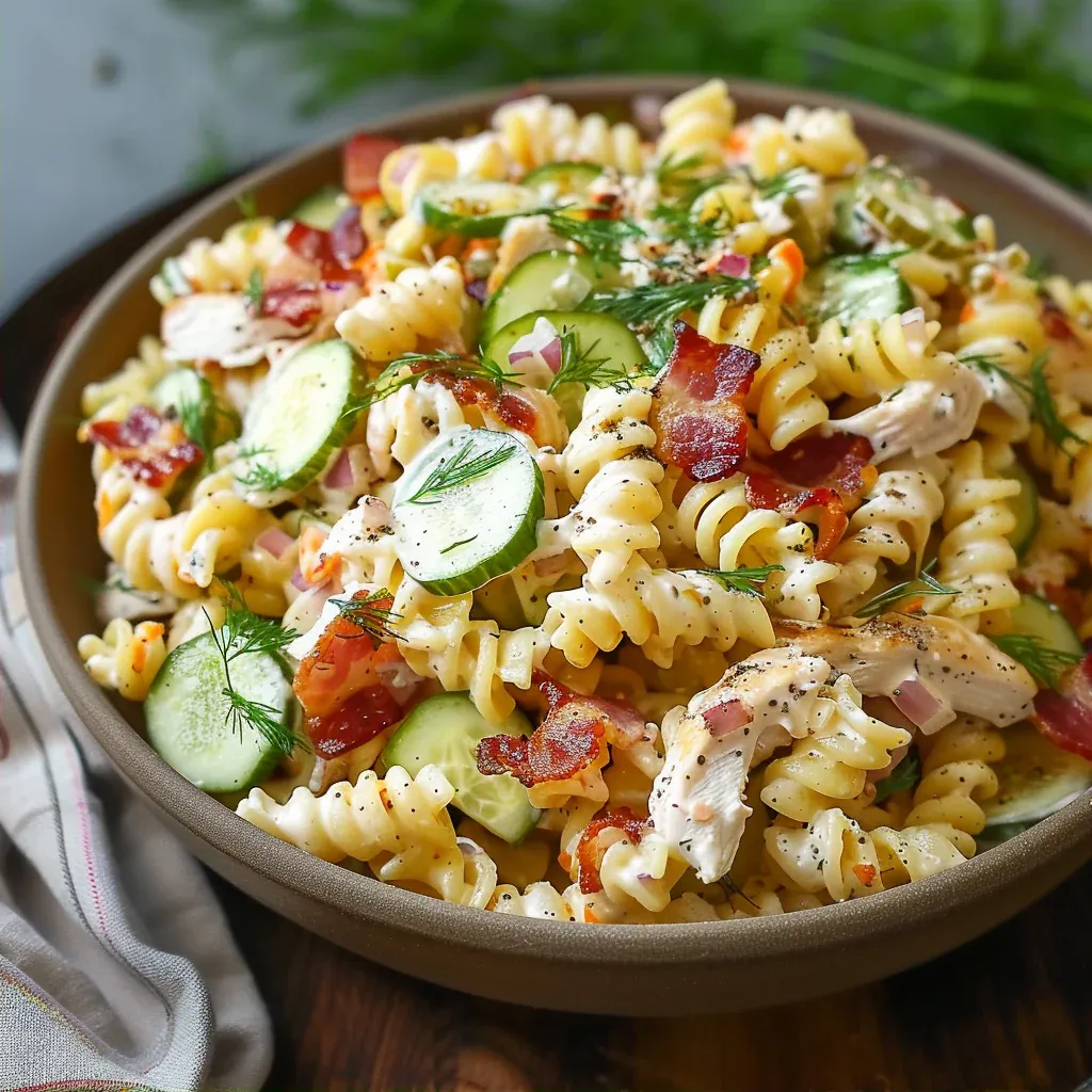 Dill Pickle Bacon Pasta Salad - Recipe Image