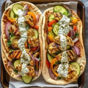 Easy Sheet Pan Chicken Pitas with Creamy Herby Ranch - Recipe Image
