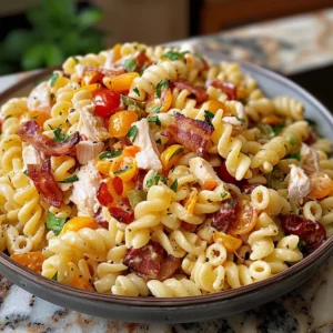 Creamy Bacon Cheddar Ranch Pasta Salad Everyone Loves - Recipe Image