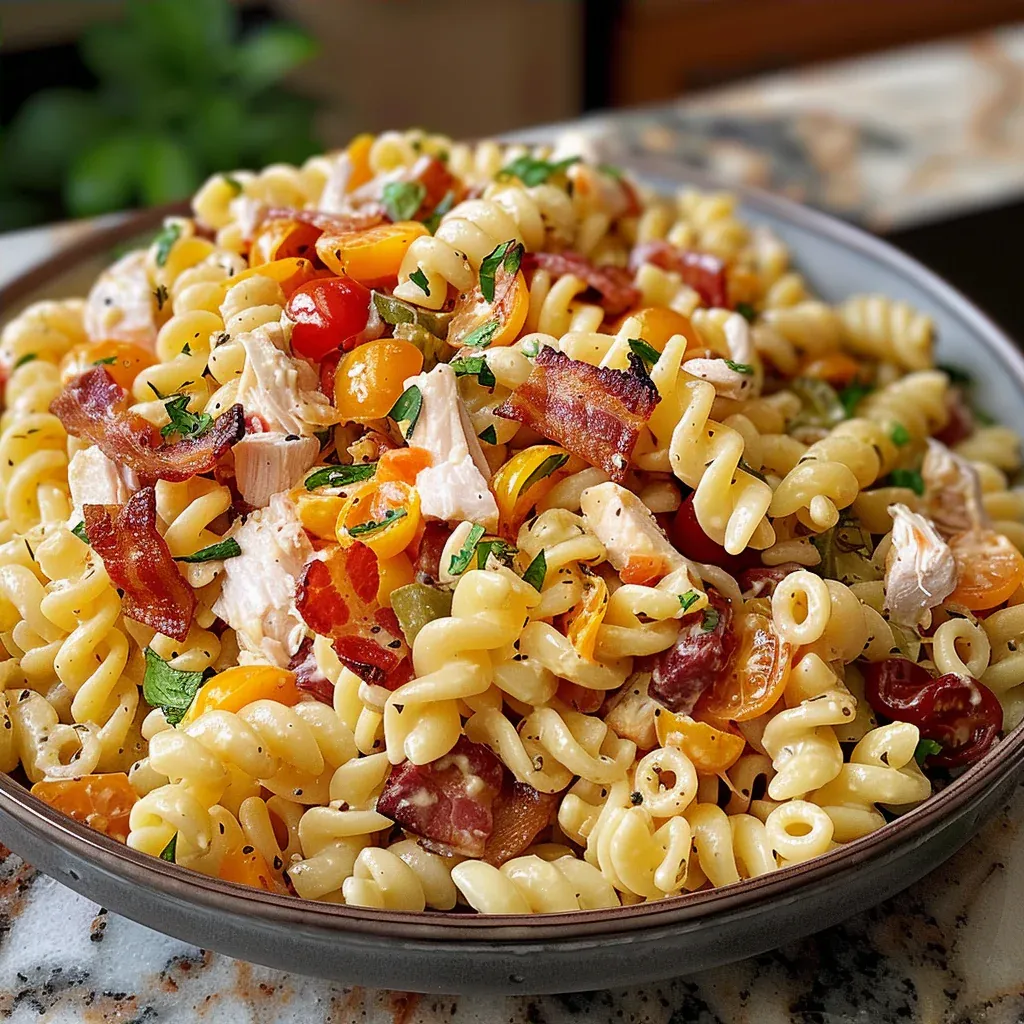 Creamy Bacon Cheddar Ranch Pasta Salad Everyone Loves - Recipe Image