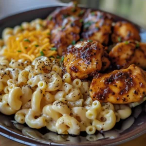 Sweet & Spicy Honey Pepper Chicken with Creamy Mac and Cheese - Recipe Image
