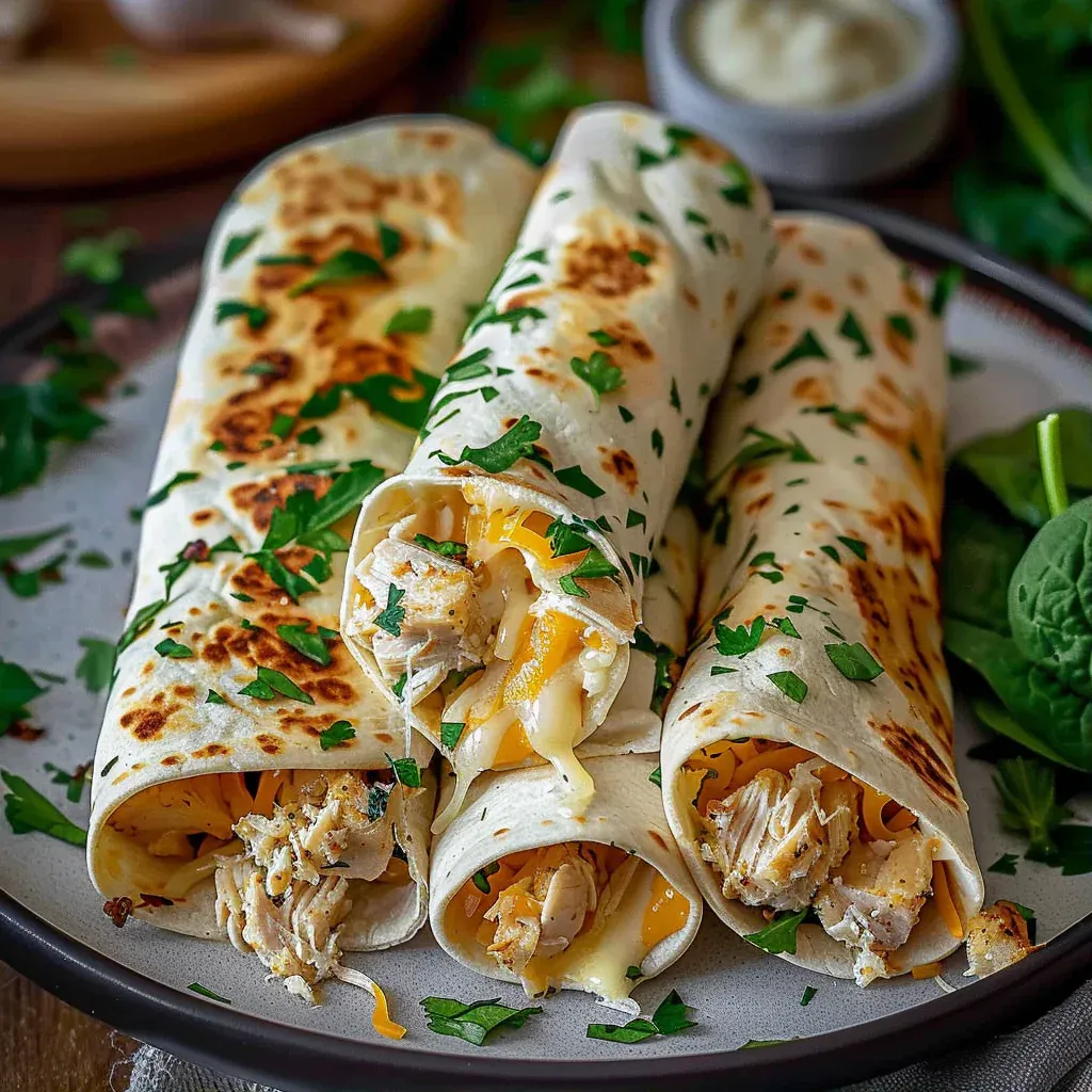 Low Carb Cheesy Garlic Chicken Wraps – Easy Keto Lunch Idea - Recipe Image