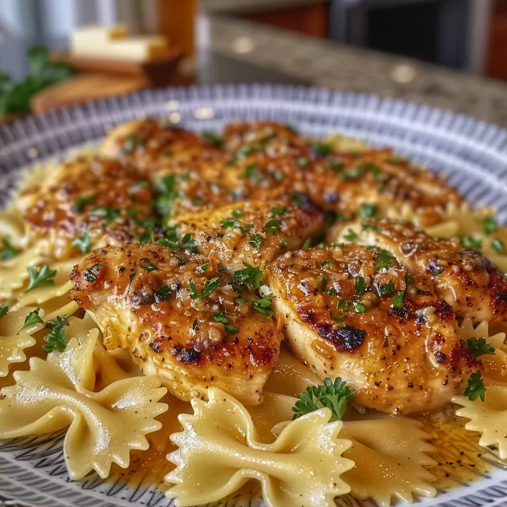 Creamy Garlic Butter Chicken Bowtie Pasta Everyone Craves for Dinner - Recipe Image