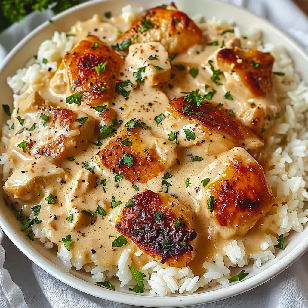 Creamy Smothered Chicken and Rice – Easy Comfort Food Dinner - Recipe Image