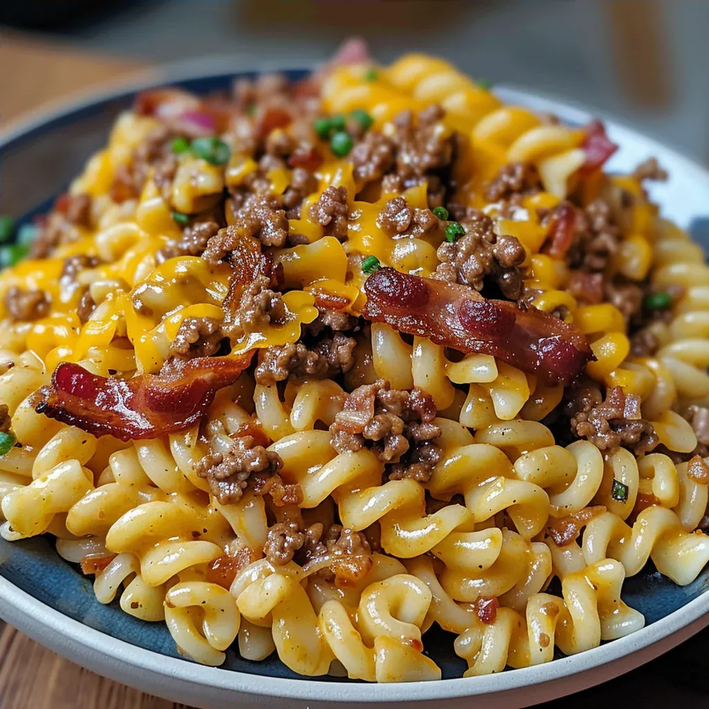 Loaded Bacon Cheeseburger Pasta – The Ultimate Comfort Dinner - Recipe Image