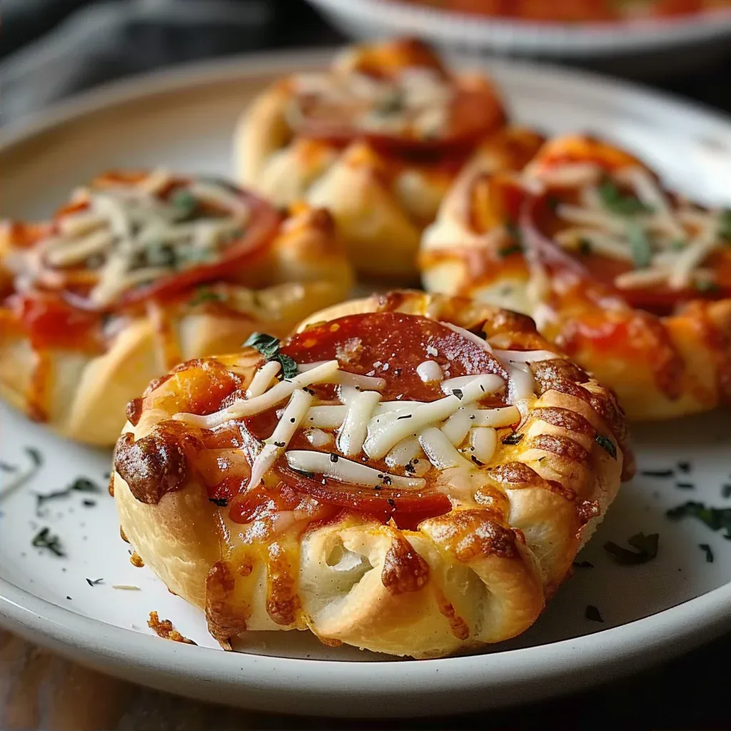 Mini Deep Dish Crescent Roll Pizzas – Easy Weeknight Dinner Idea - Recipe Image