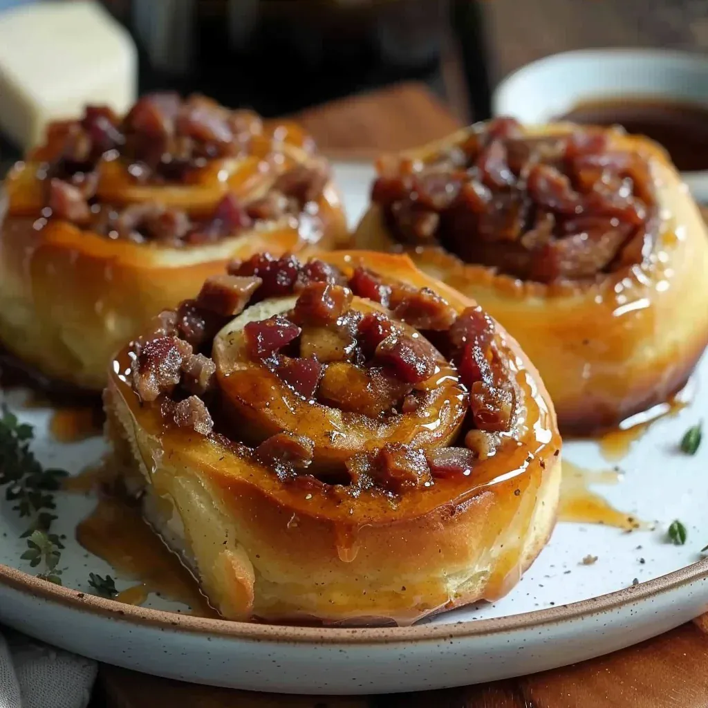 Sticky Bourbon Maple Bacon Cinnamon Rolls That Taste Like Pure Heaven - Recipe Image