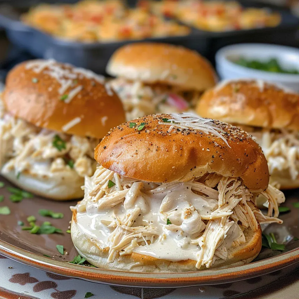 Creamy Chicken Alfredo Sloppy Joes You’ll Crave Tonight - Recipe Image