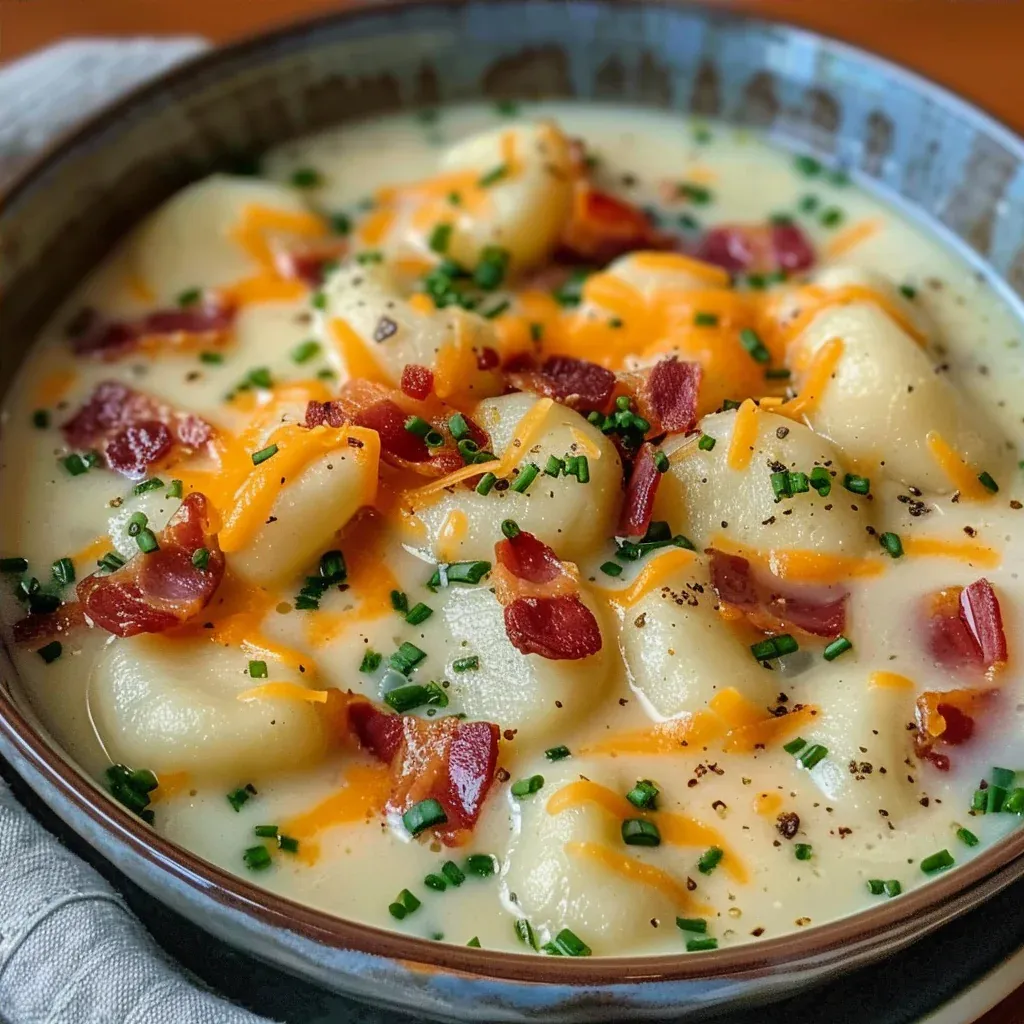 Creamy Bacon Cheddar Gnocchi Soup You’ll Crave All Winter - Recipe Image