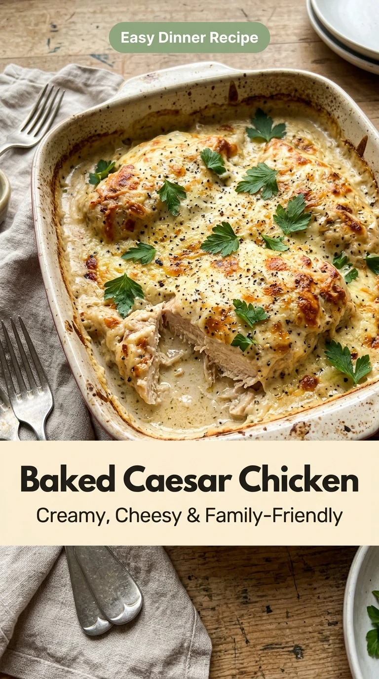 Baked Caesar Chicken That’s Creamy, Cheesy & Easy - Recipe Image