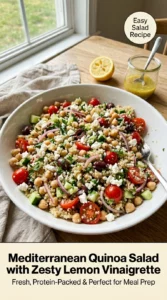 Mediterranean Quinoa Salad with Zesty Lemon Vinaigrette - Recipe Image