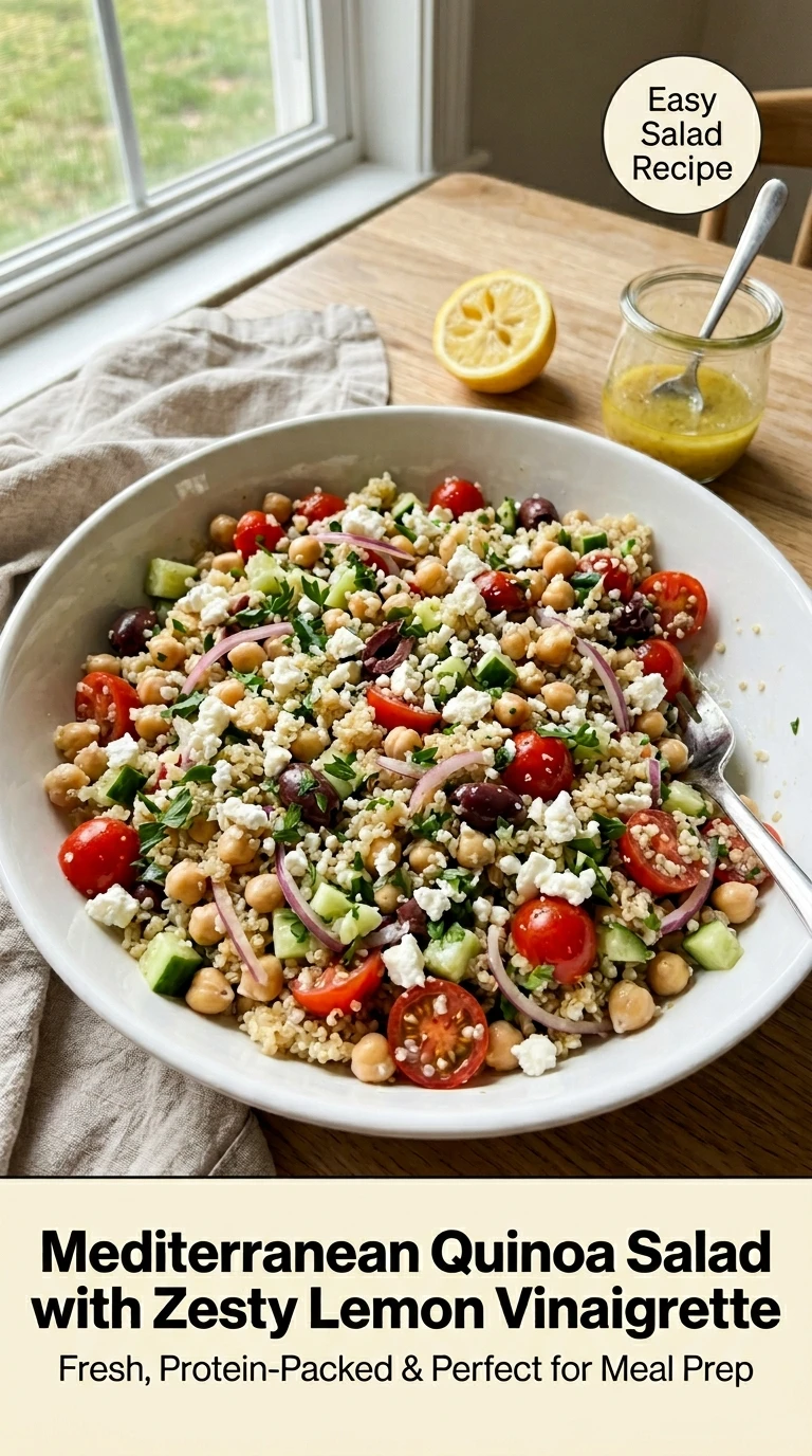 Mediterranean Quinoa Salad with Zesty Lemon Vinaigrette - Recipe Image