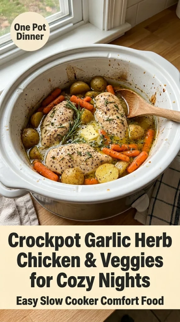 Crockpot Garlic Herb Chicken & Veggies for the Perfect Cozy Dinner - Recipe Image
