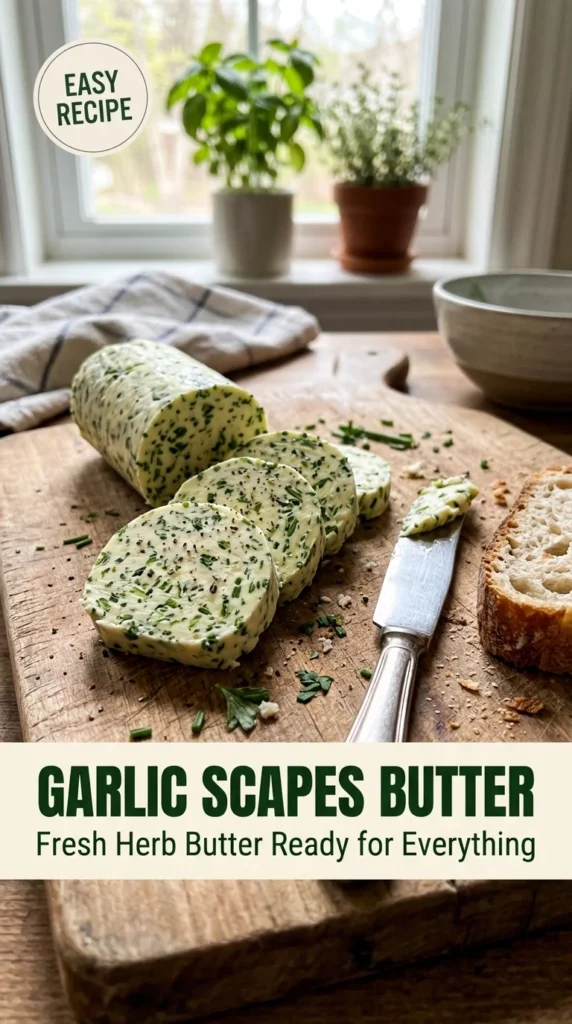 Garlic Scapes Butter Recipe Easy and Full of Fresh Flavor - Recipe Image