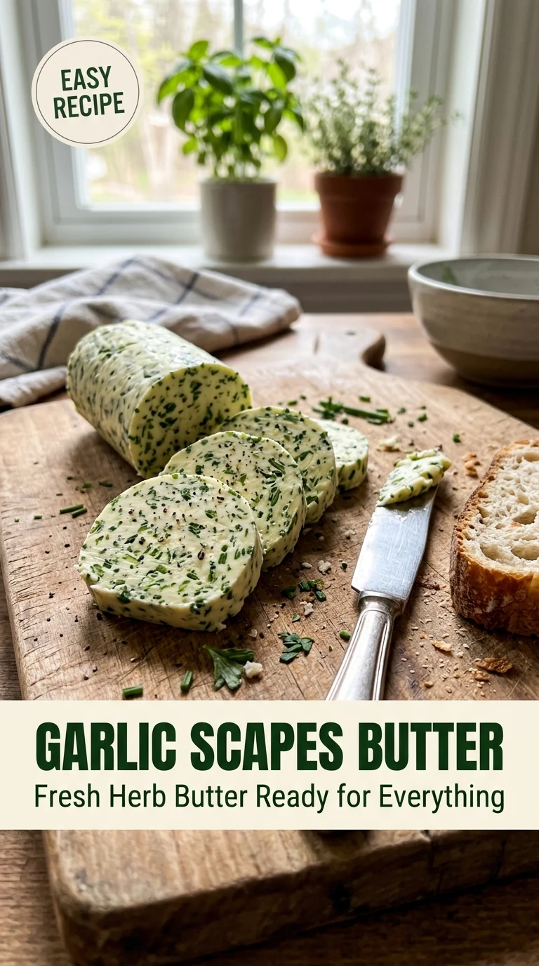 Garlic Scapes Butter Recipe Easy and Full of Fresh Flavor - Recipe Image