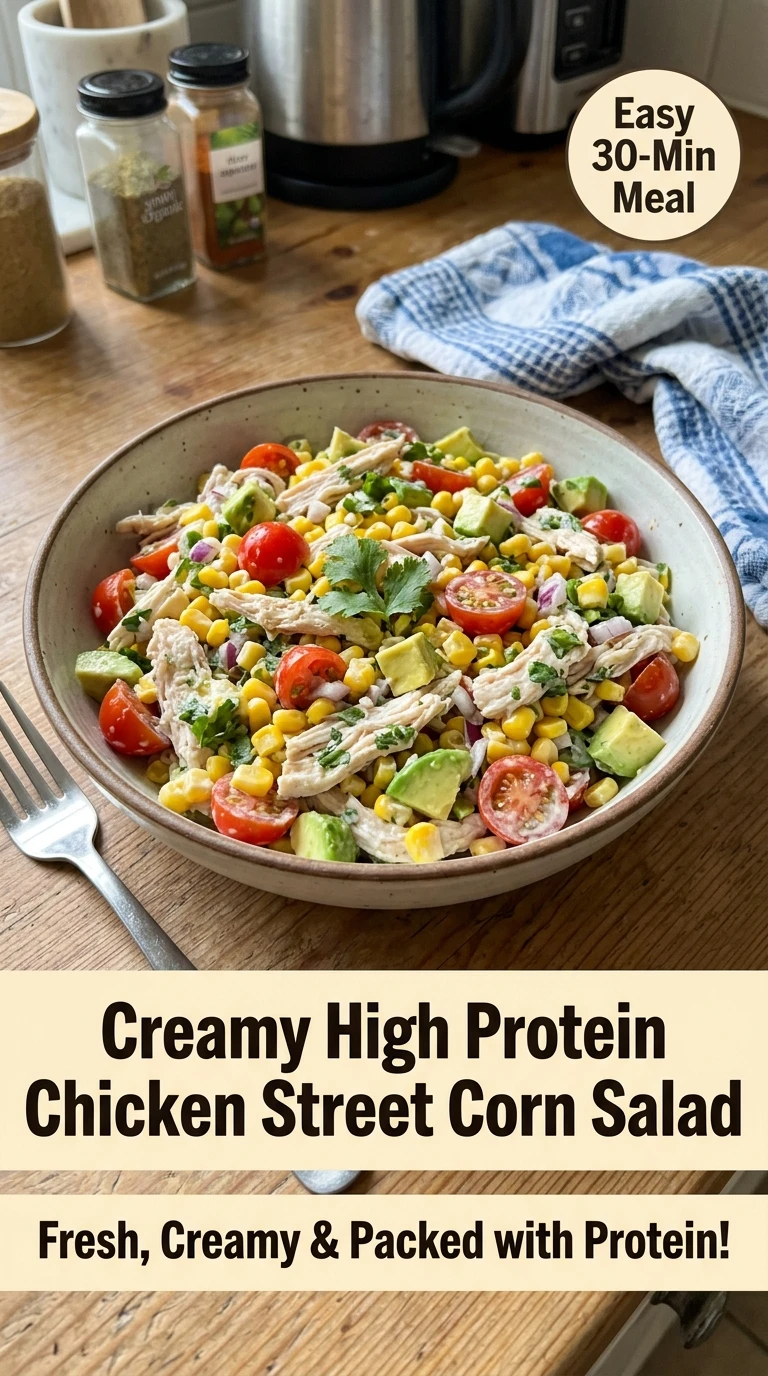 Creamy High Protein Chicken Street Corn Salad Everyone Will Crave - Recipe Image