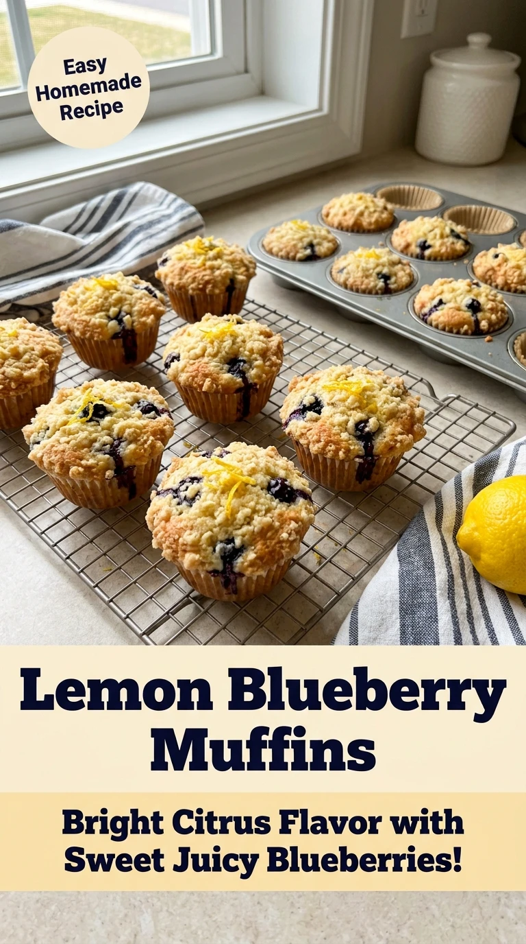 Best Lemon Blueberry Muffins – Soft, Fluffy & Bakery Style - Recipe Image
