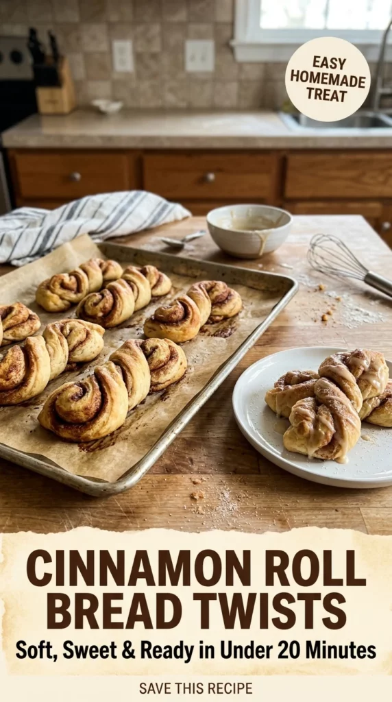 Cinnamon Roll Bread Twists – Easy Homemade Sweet Breakfast - Recipe Image